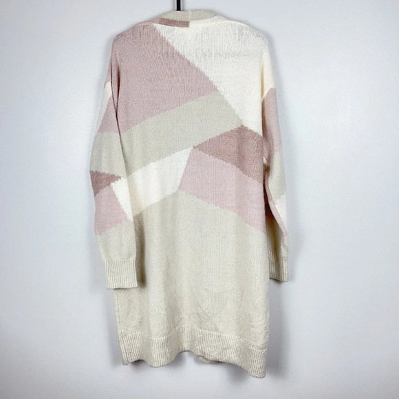 ADYSON PARKER |  DROP SHOULDER COLOR BLOCK OATMEAL COMBO CARDIGAN SWEATER - Picture 10 of 11